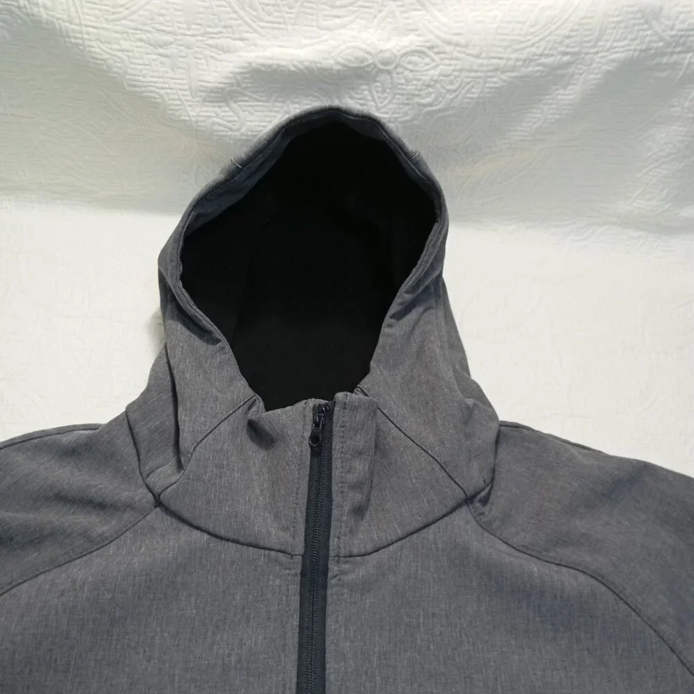 Banana Republic XL Gray Hooded Jacket With Full Zip & Pockets